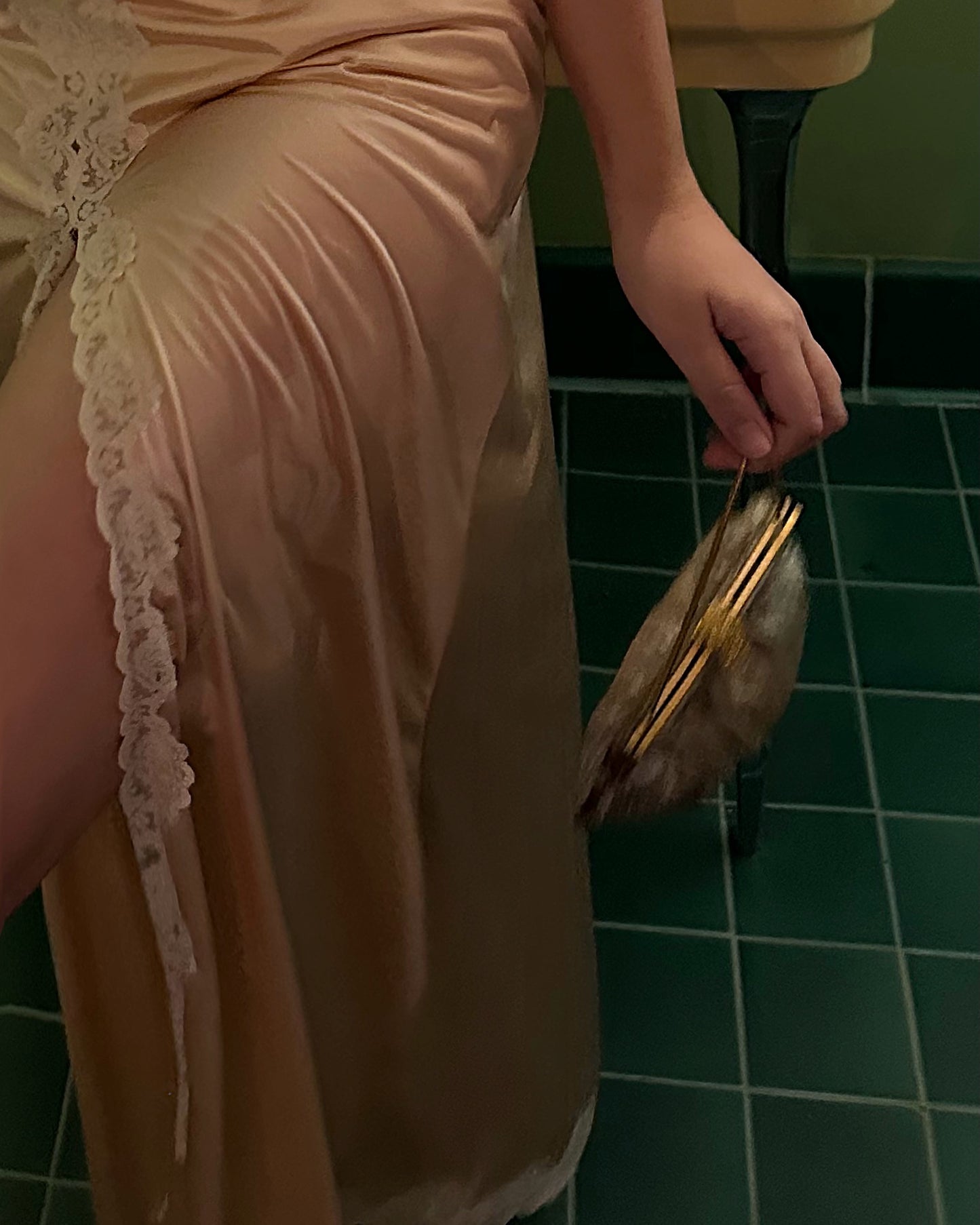 Vintage Champagne Lace House Dress