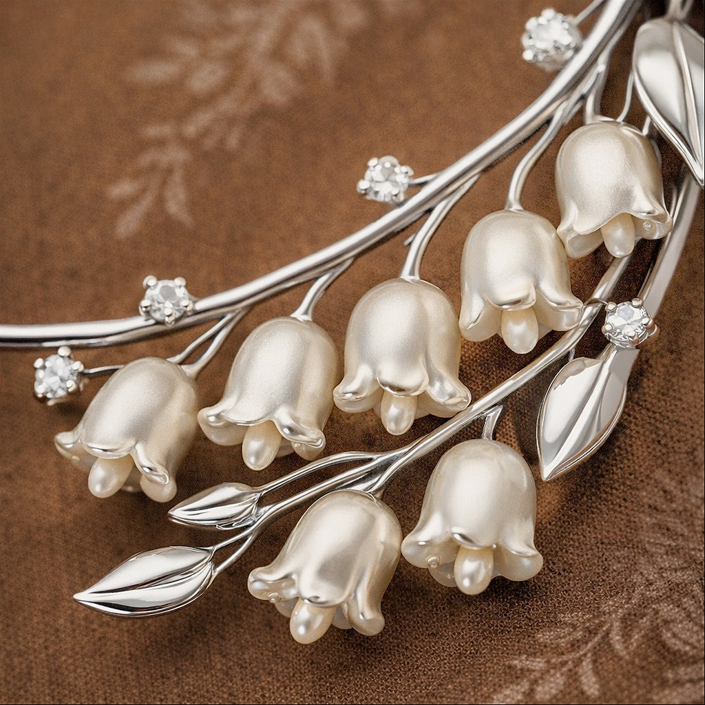 Vintage Lily Of The Valley Silver Necklace Choker