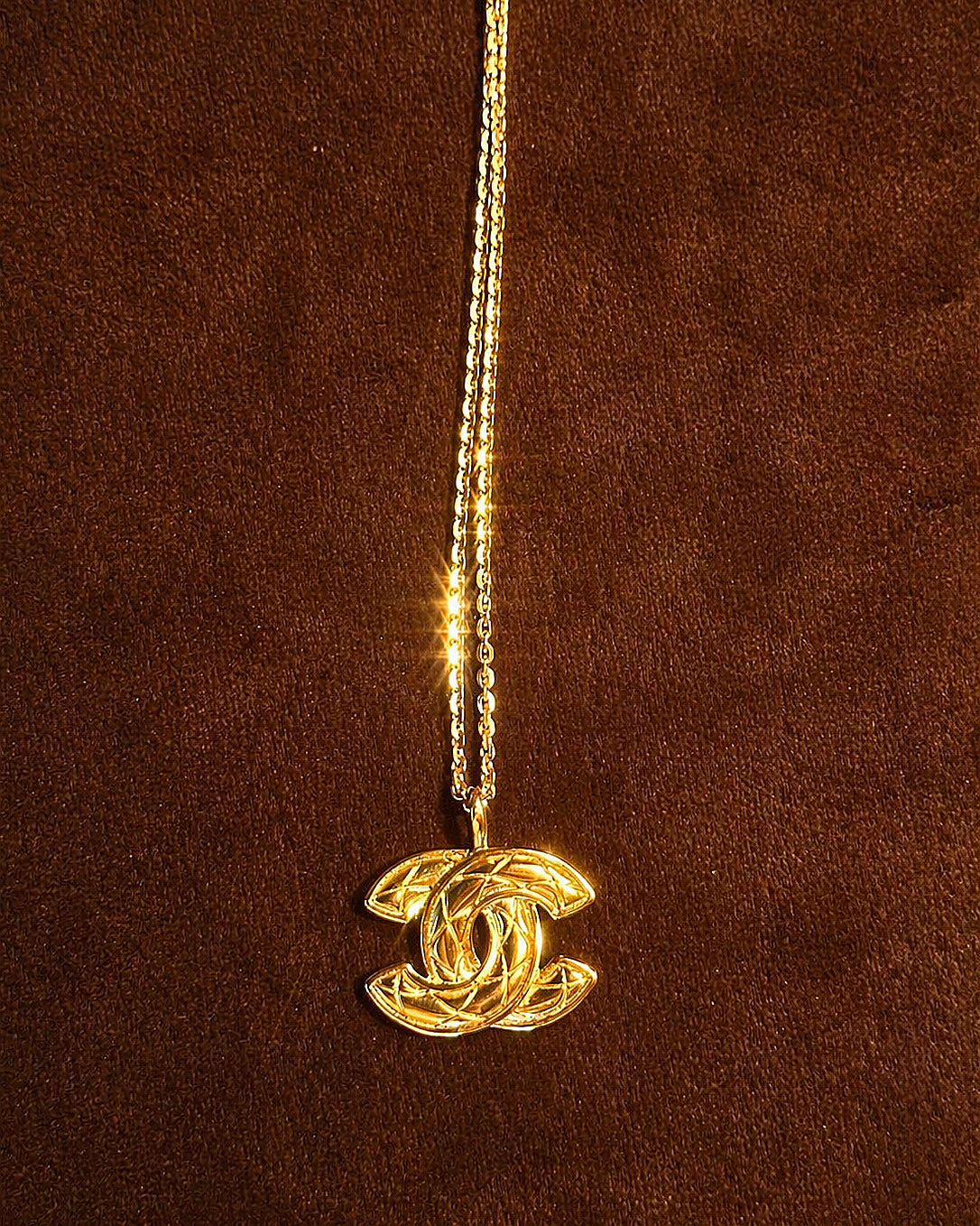 Chanel Gold-Tone CC Charm Necklace
