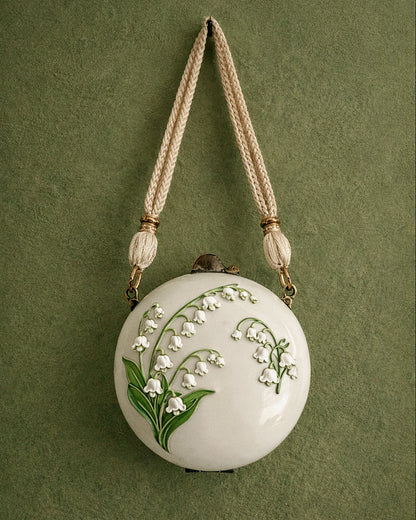1920s Lily Of The Valley Celluloid Sphere Purse