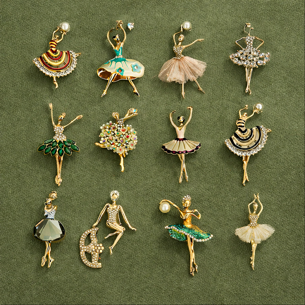 Vintage Ballerina Brooch Pin Collection